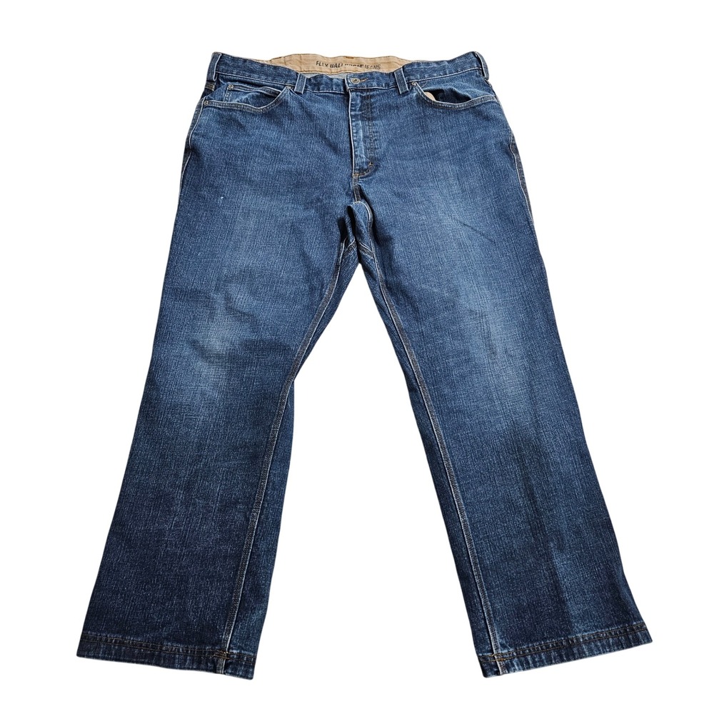 Duluth Trading Co Flex Ballroom Jeans Mens 42x30 Blue Straight Leg Stretch Work